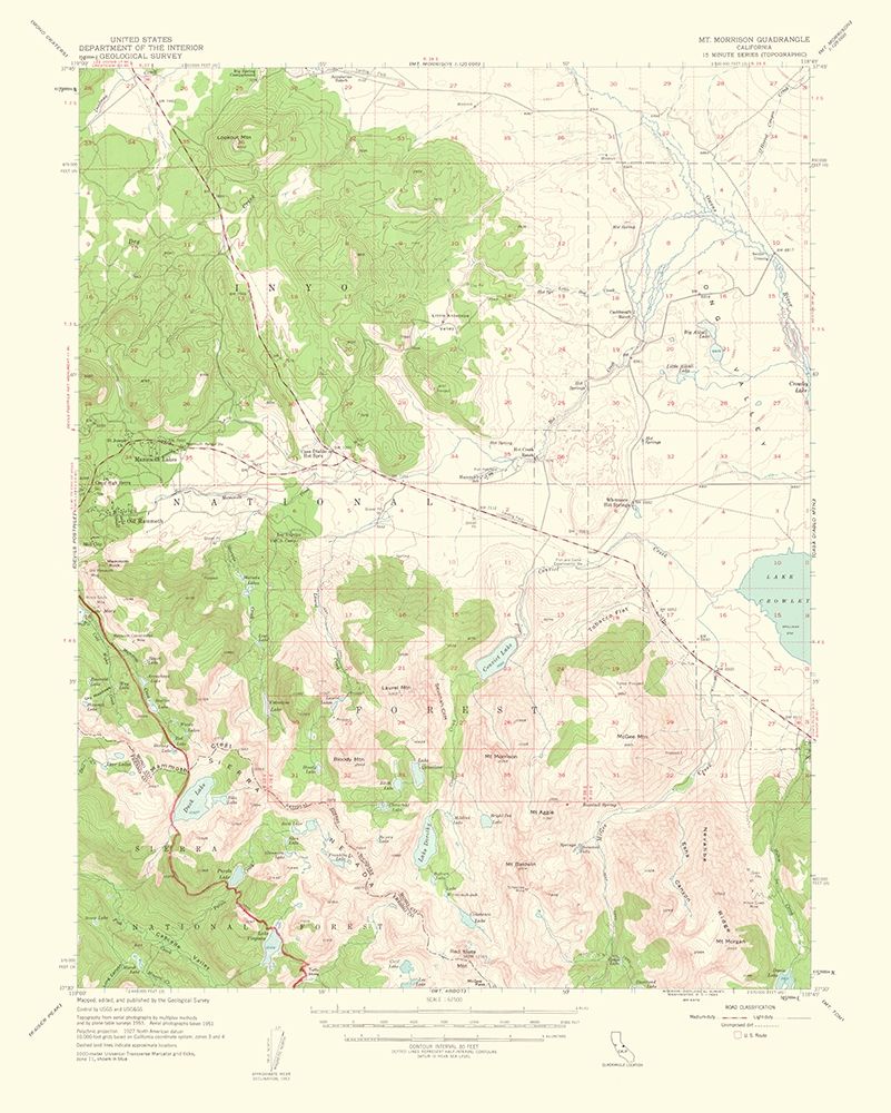 Mt Morrison California Quad - USGS 1963