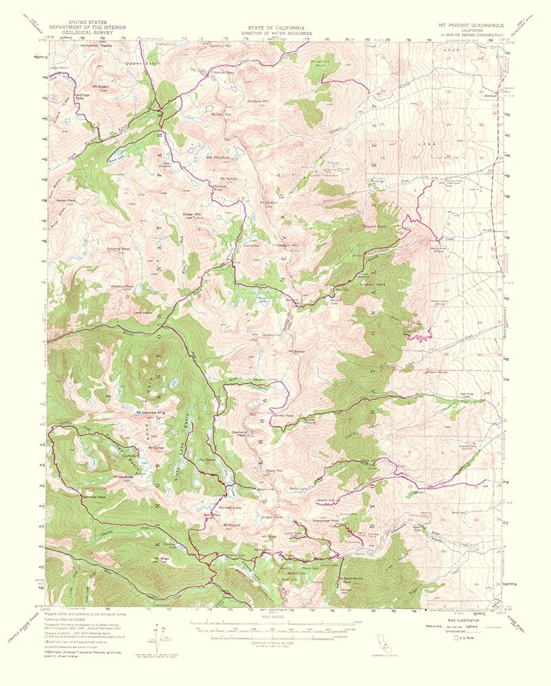 Mt Pinchot California Quad - USGS 1953