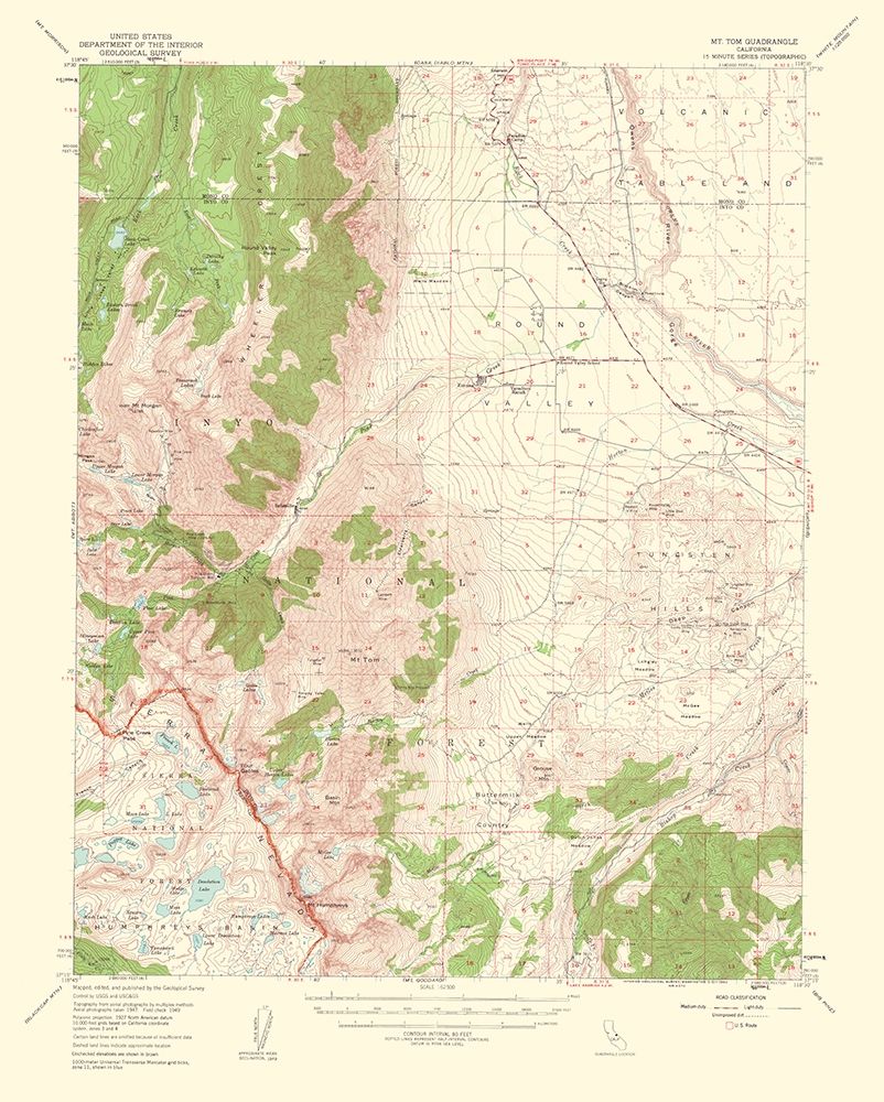 Mt Tom California Quad - USGS 1953