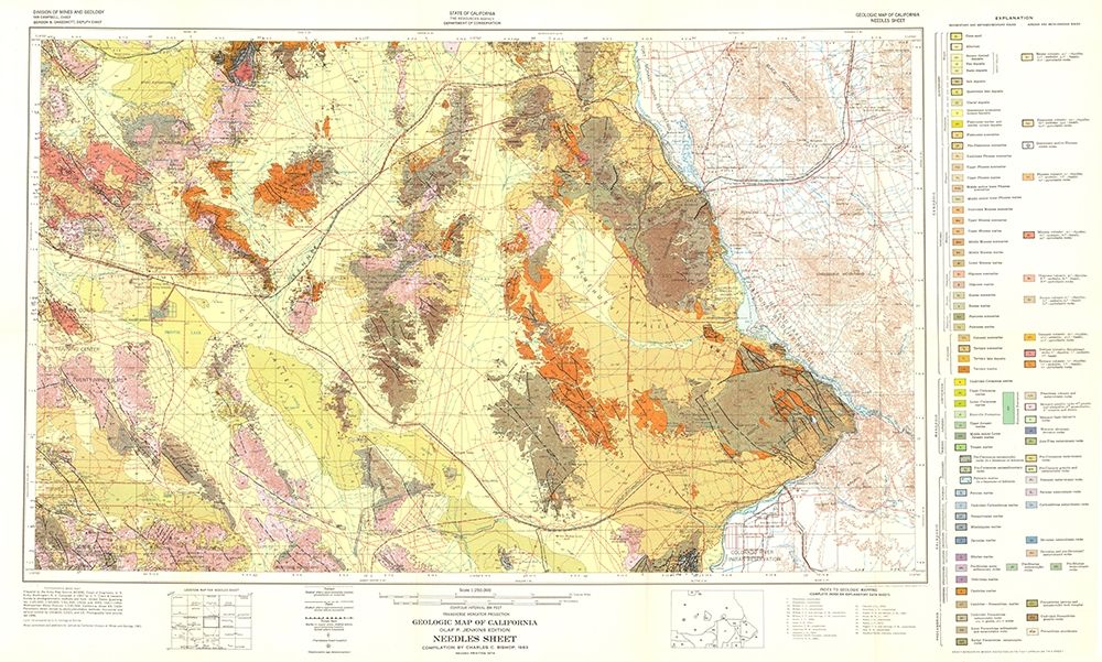Needles Sheet California Mines - Bishop 1957