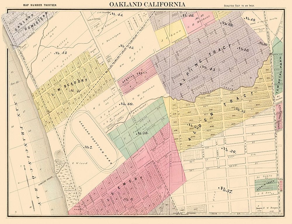 Oakland California Thirteenth Ward - Thompson 1878
