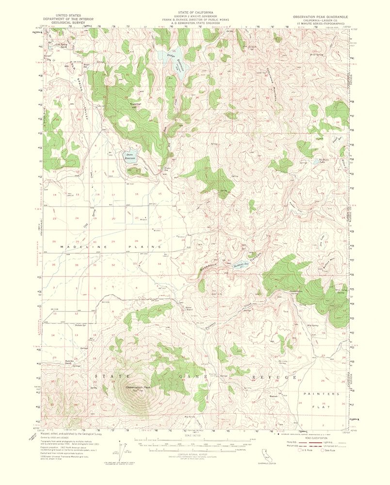 Observation Peak California Quad - USGS 1953