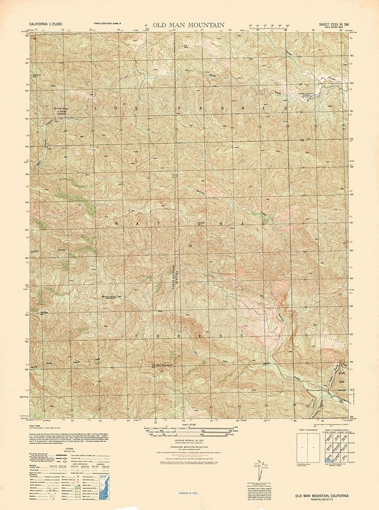 Old Man Mountain Sheet - US Army 1944