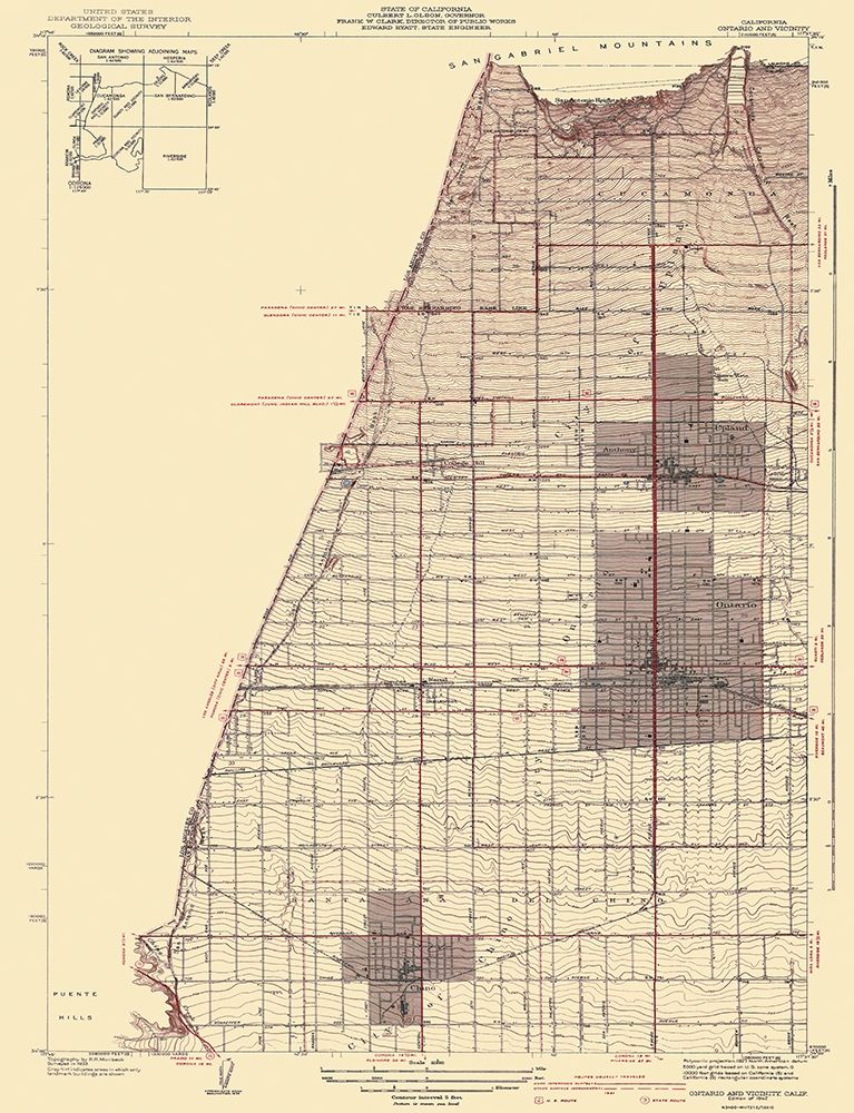 Ontario Vicinity California - USGS 1942