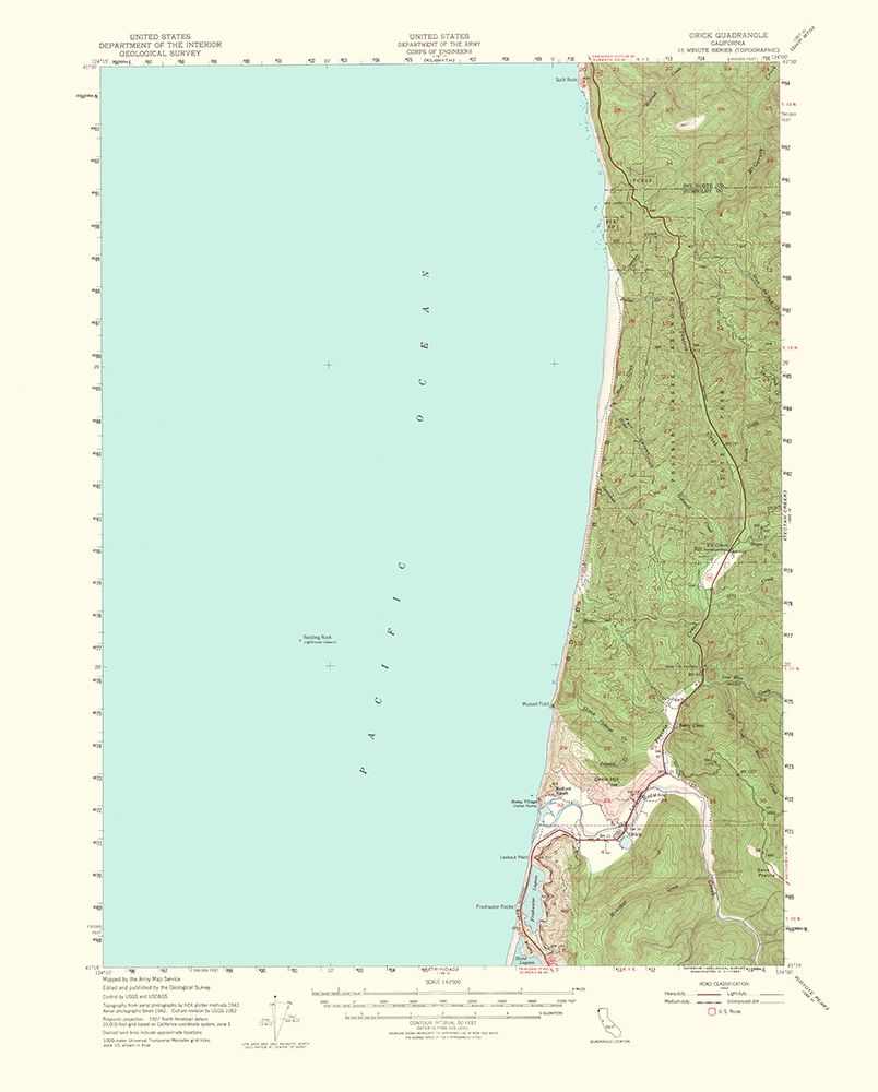 Orick California Quad - USGS 1954