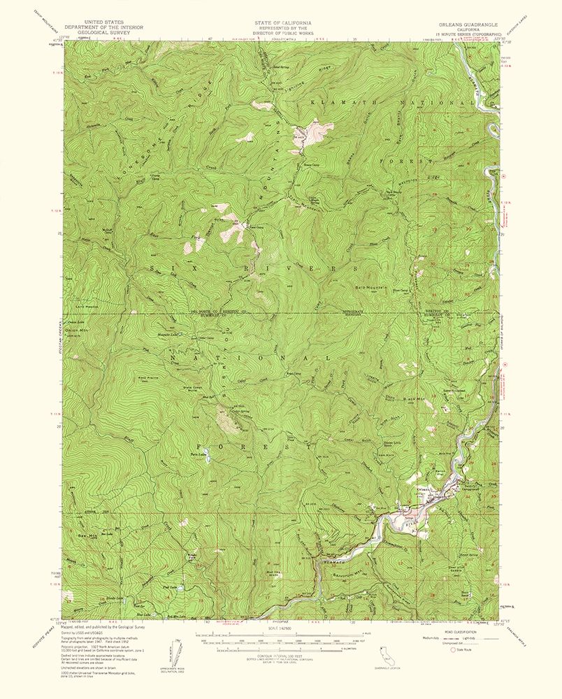 Orleans California Quad - USGS 1953