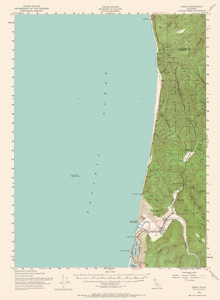 Orick California Quad - USGS 1952