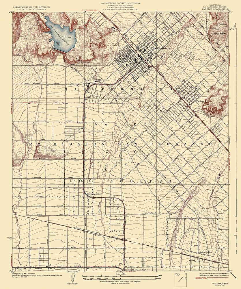 Pacoima California Quad - USGS 1927