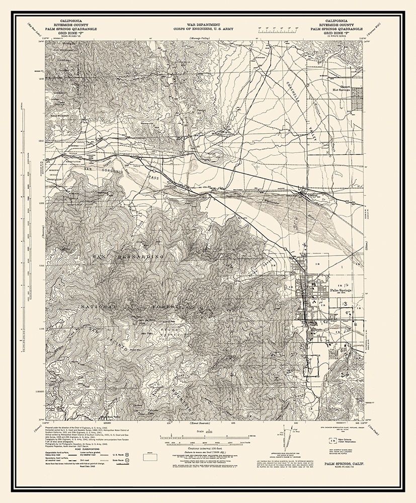 Palm Springs California Quad - USGS 1928