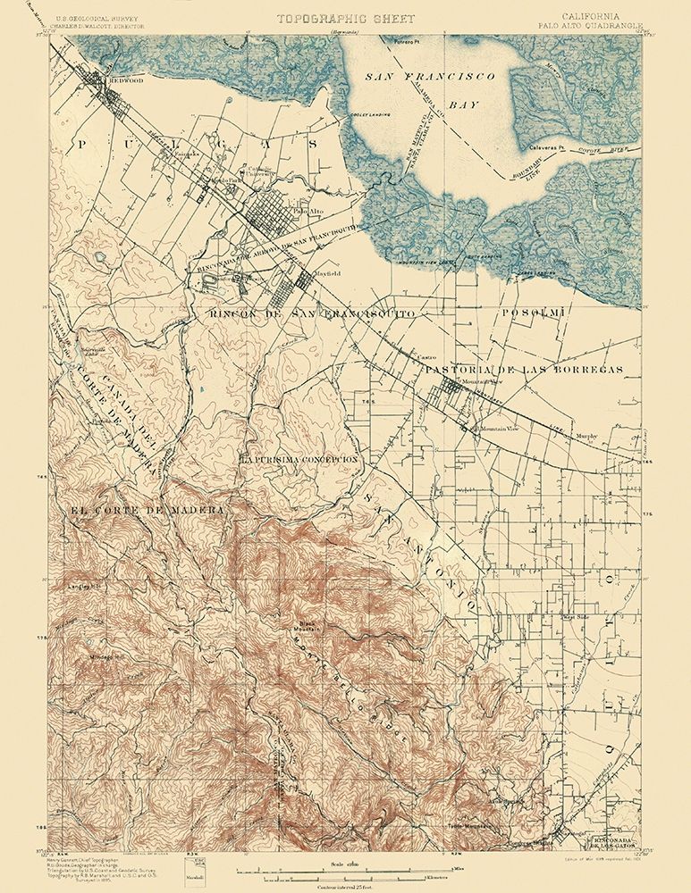 Palo Alto California Quad - USGS 1899