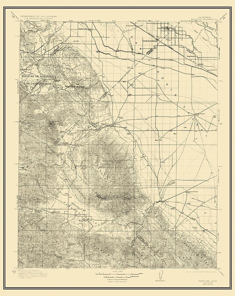 Panoche California Quad - USGS 1913