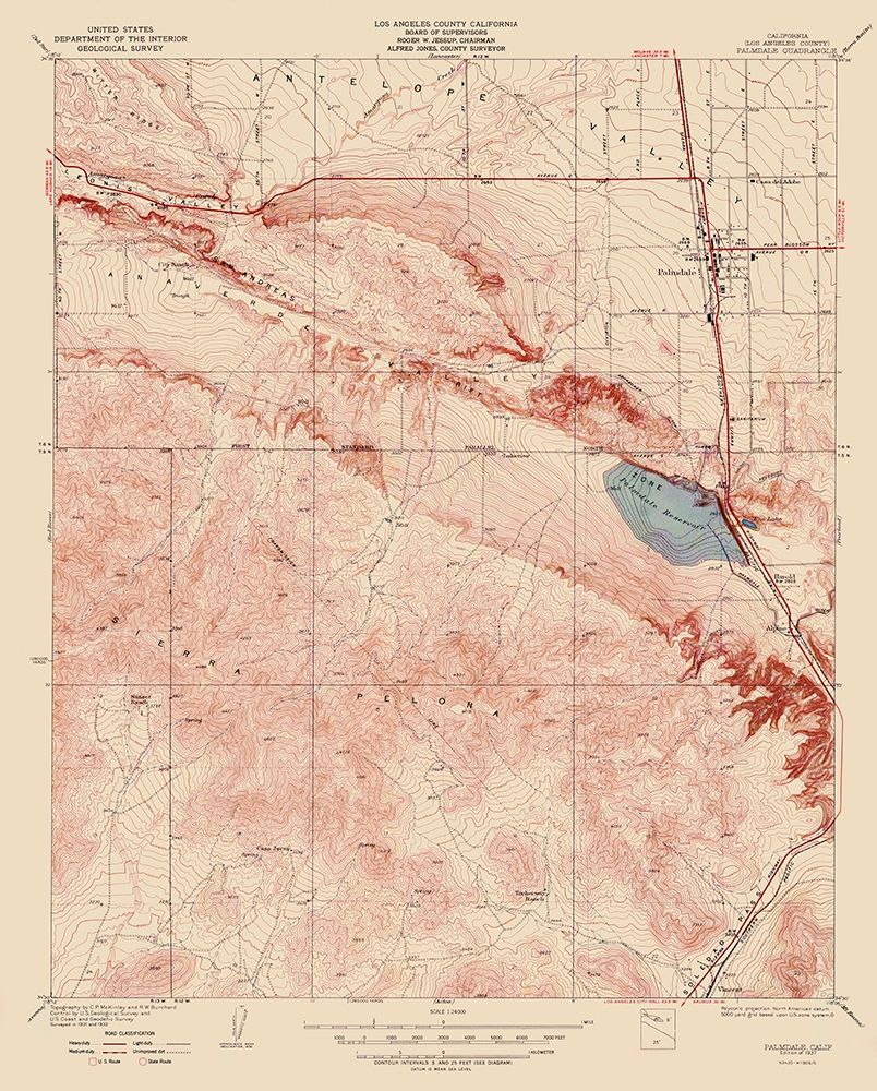 Palmdale California Quad - USGS 1937