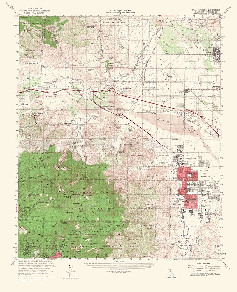 Palm Springs California Quad - USGS 1956