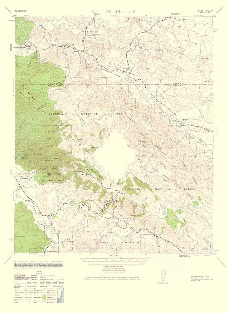 Mt Palomar California Quad - USGS 1962