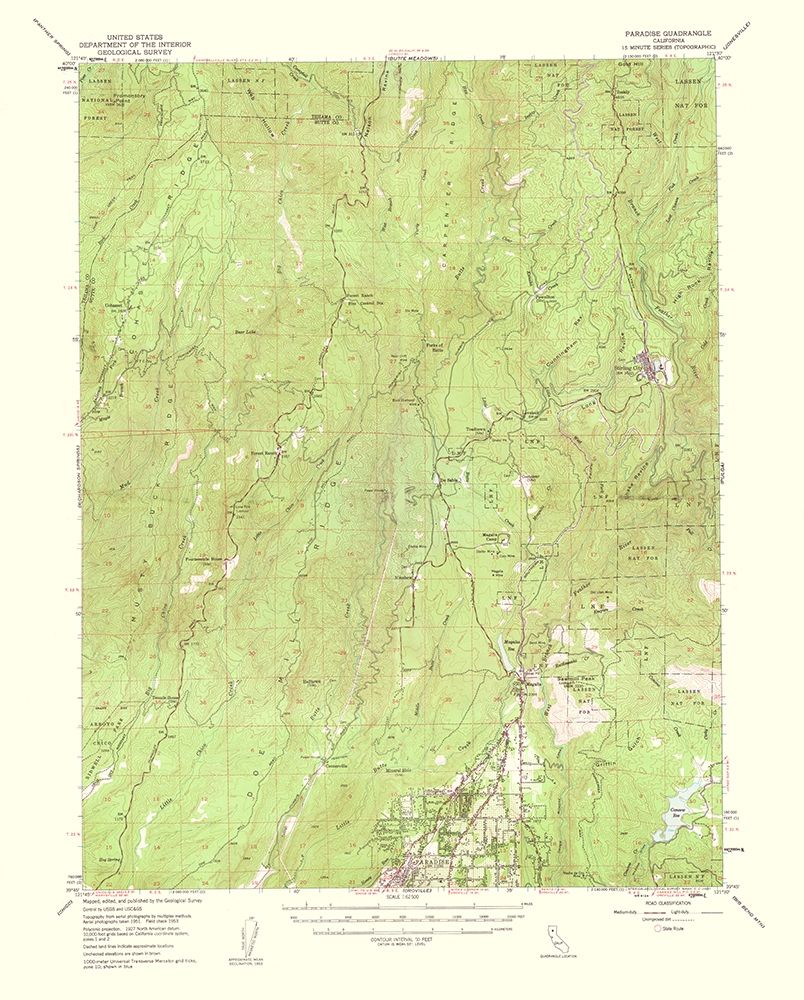 Paradise California Quad - USGS 1961