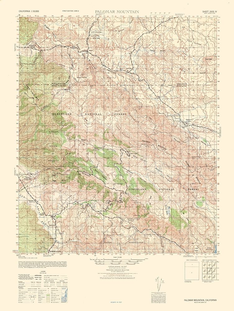 Palomar Mountain Sheet - US Army 1942
