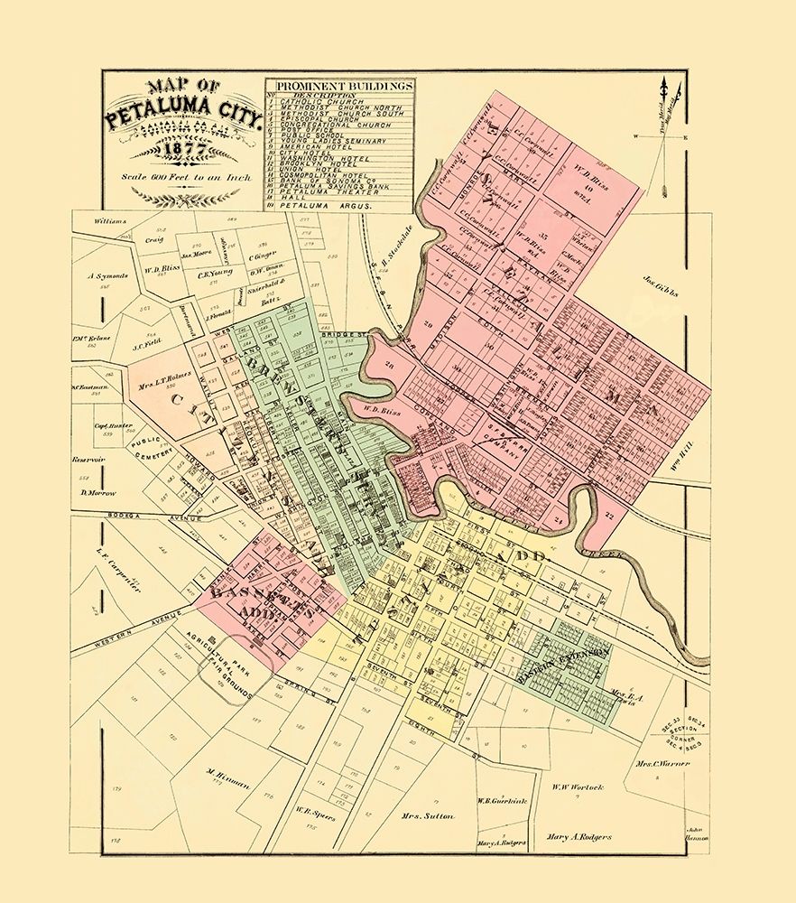 Petaluma California Landowner - Thompson 1877