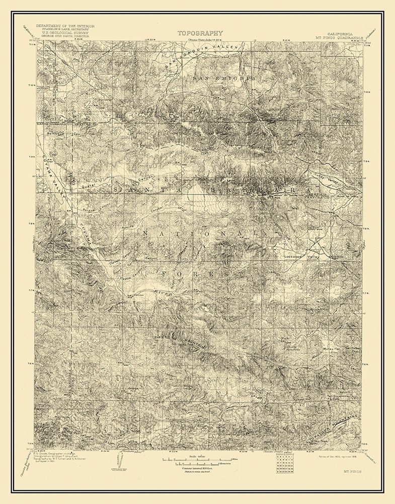 Mt Pinos California Quad - USGS 1903