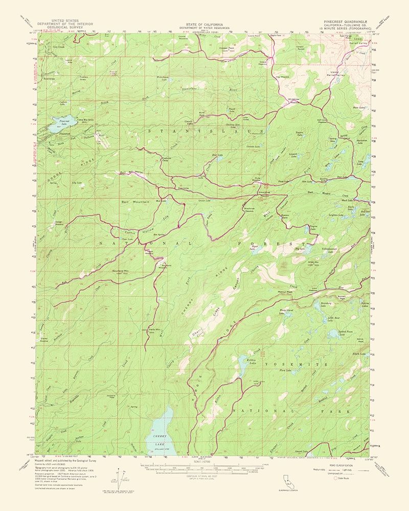 Pinecrest California Quad - USGS 1964