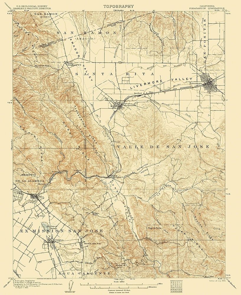 Pleasanton California Quad - USGS 1906