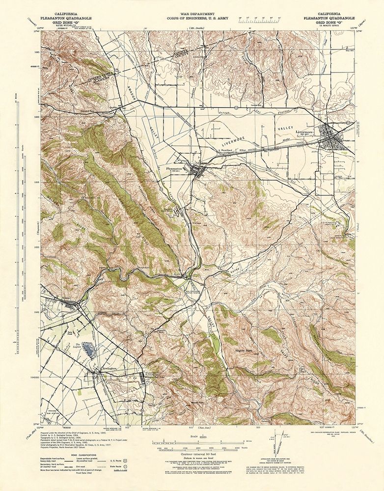 Pleasanton California Quad - USGS 1943