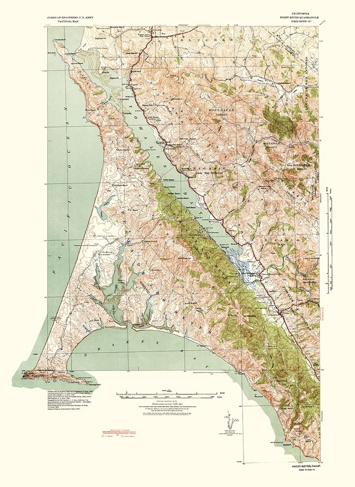 Point Reyes California Quad - USGS 1940