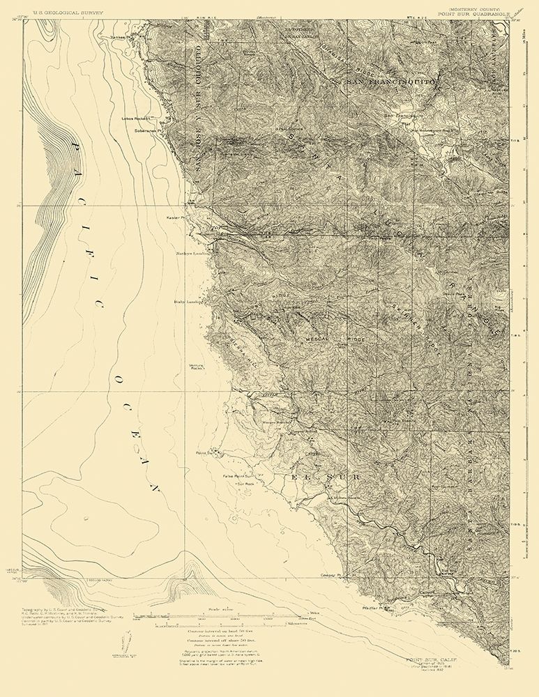 Point Sur California Quad - USGS 1925