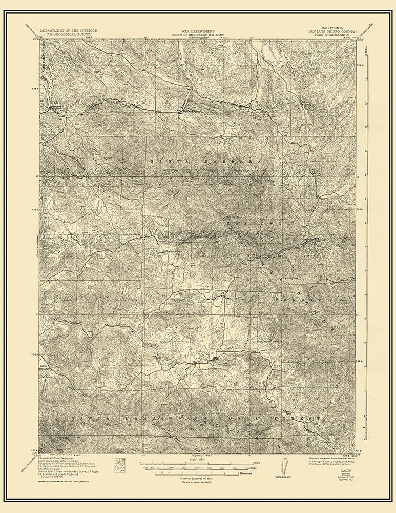 Pozo California Quad - USGS 1922