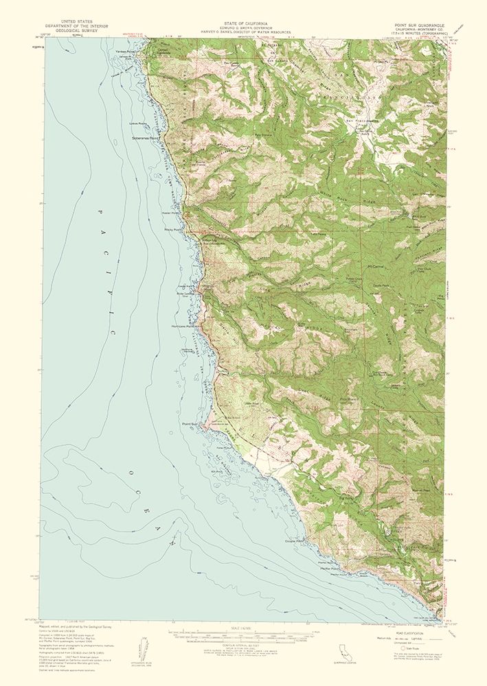 Point Sur California Quad - USGS 1956