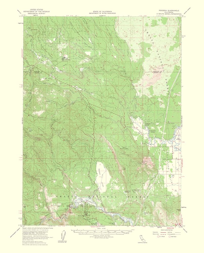 Pondosa California Quad - USGS 1956