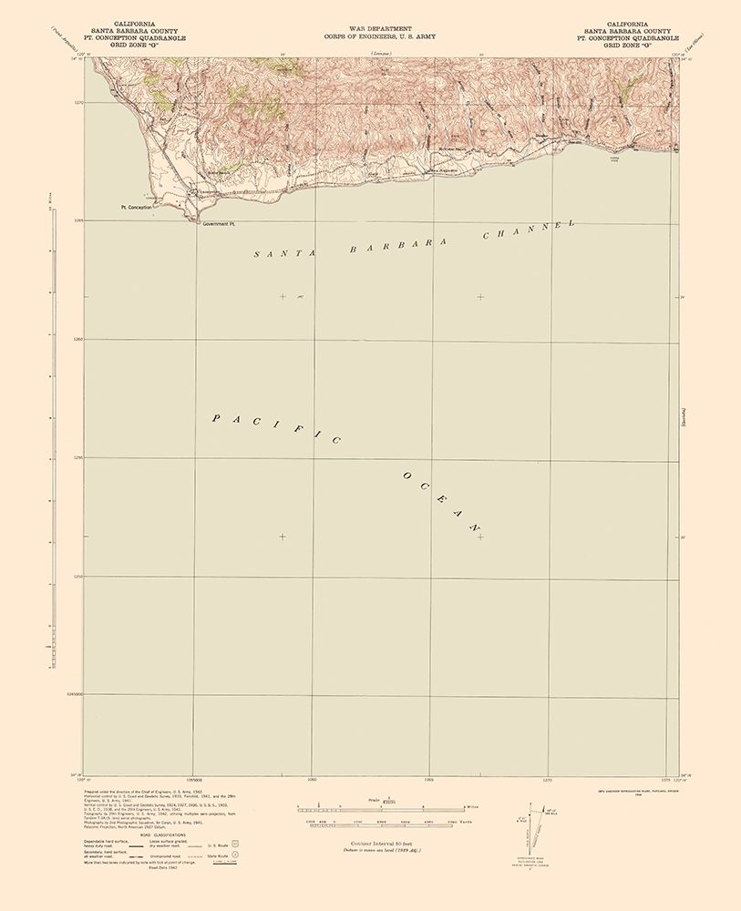 Point Conception California Quad - USGS 1956