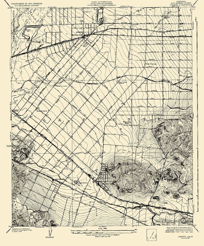 Puente California California Quad - USGS 1927