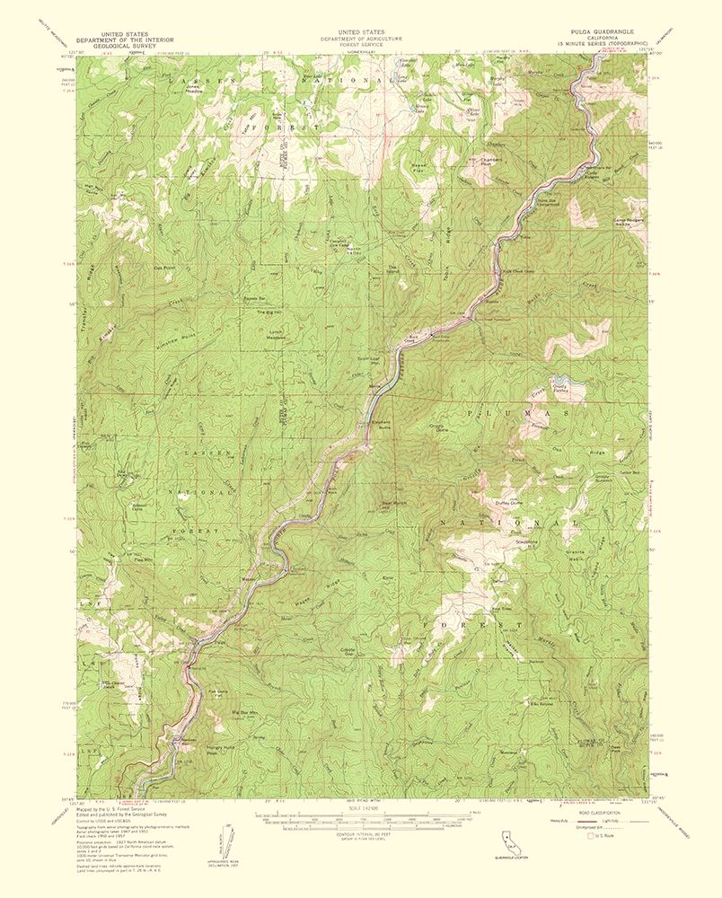 Pulga California Quad - USGS 1956