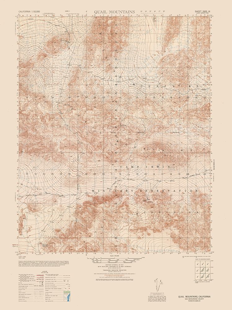 Quail Mountains Sheet - US Army 1948