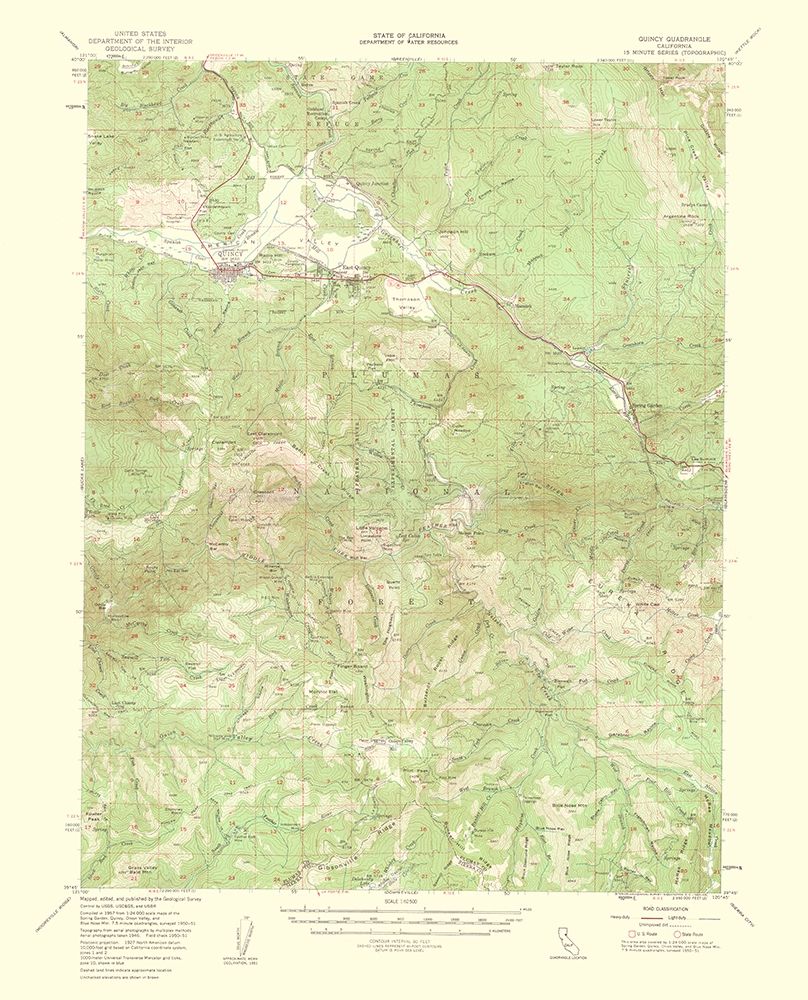 Quincy California Quad - USGS 1956