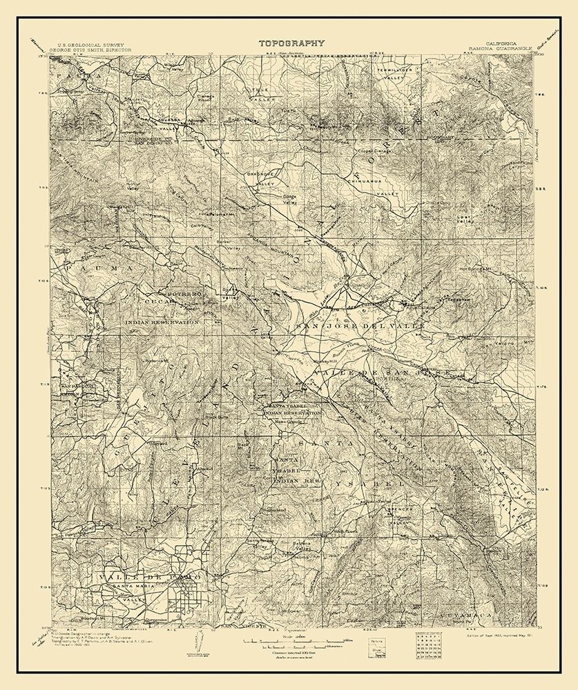 Ramona California Quad - USGS 1903