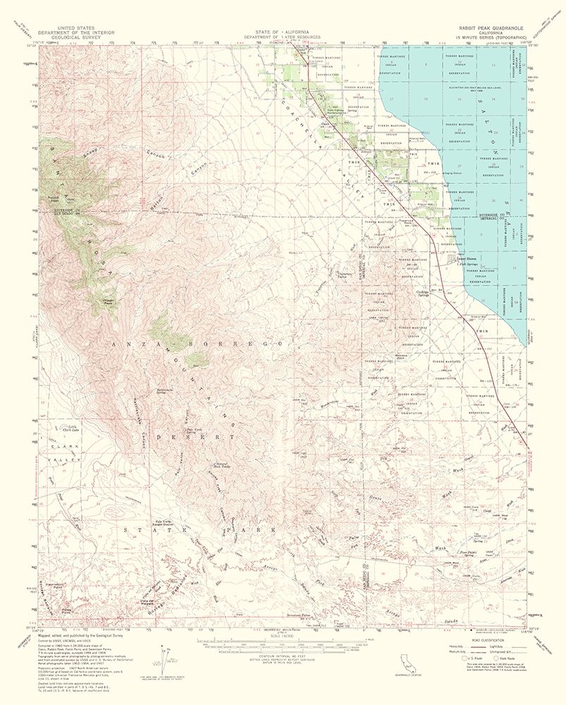 Rabbit Peak California Quad - USGS 1956