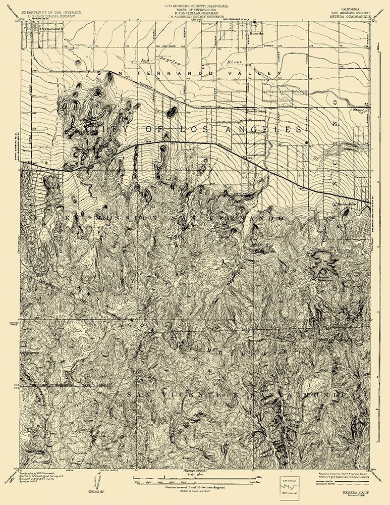 Reseda California Quad - USGS 1928