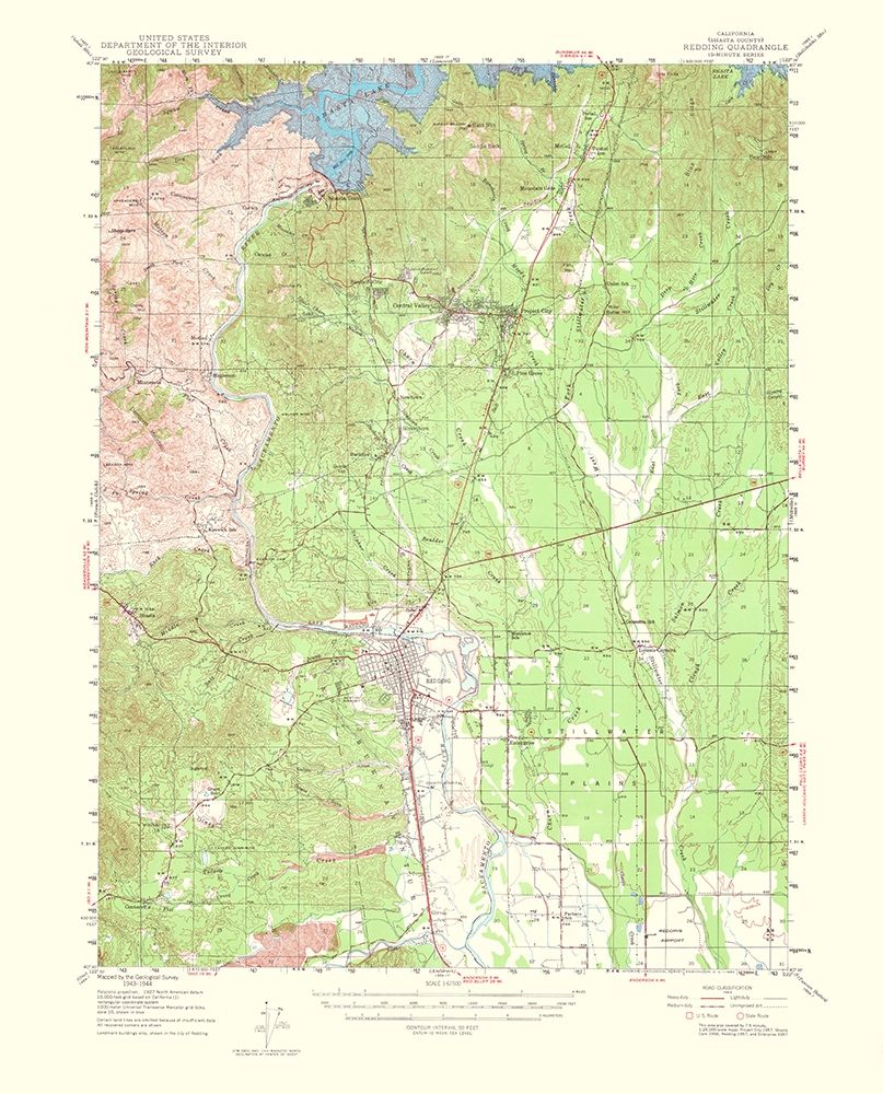 Redding California Quad - USGS 1956
