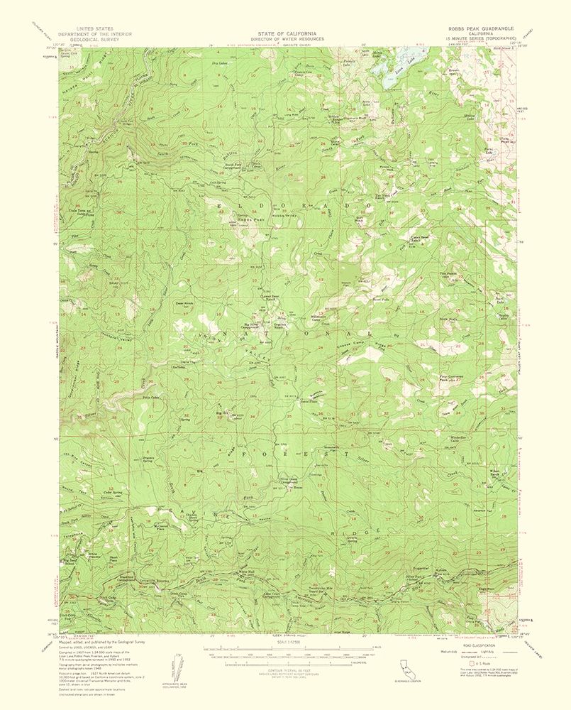 Robbs Peak California Quad - USGS 1956