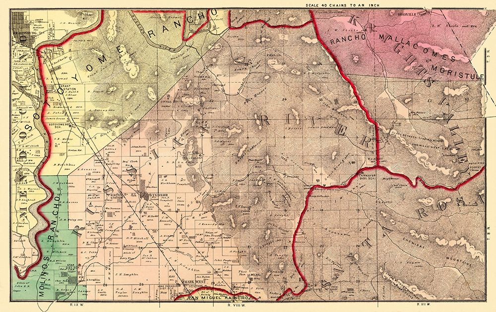 Russian River California Landowner - Thompson 1876