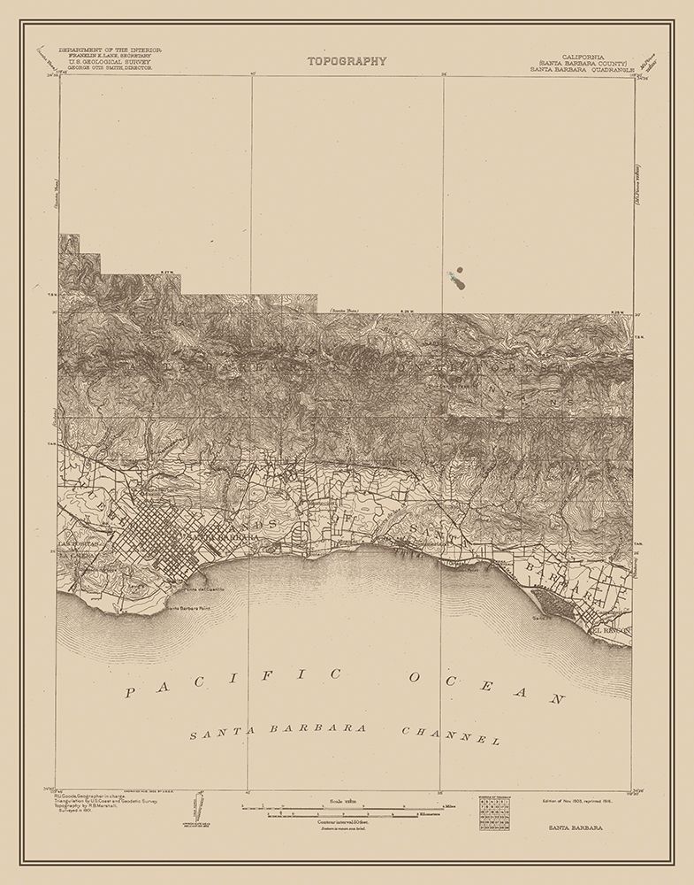 Santa Barbara California Quad - USGS 1903