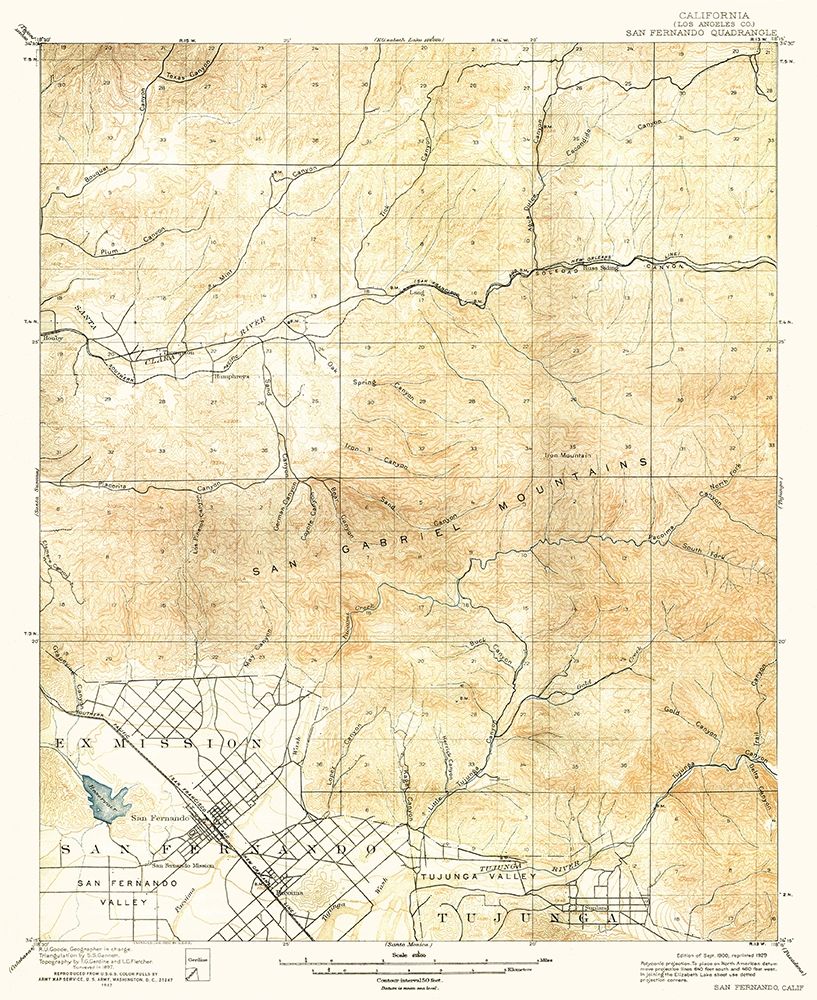 San Fernando California Quad - USGS 1900