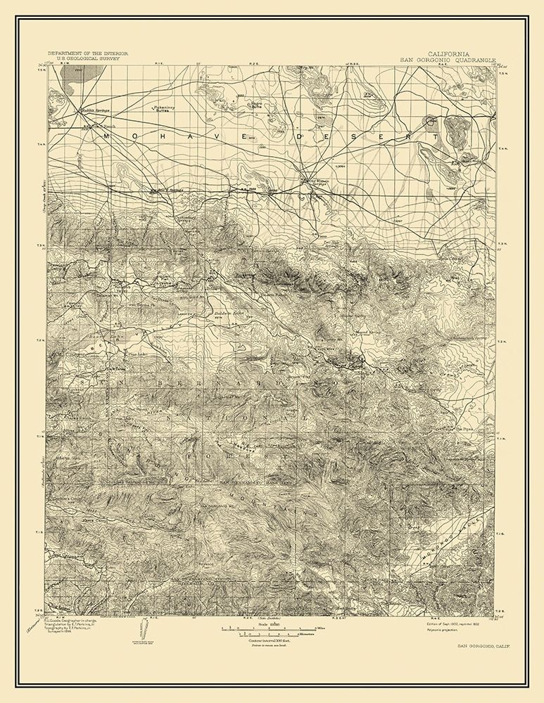 San Gorgonio California Quad - USGS 1902