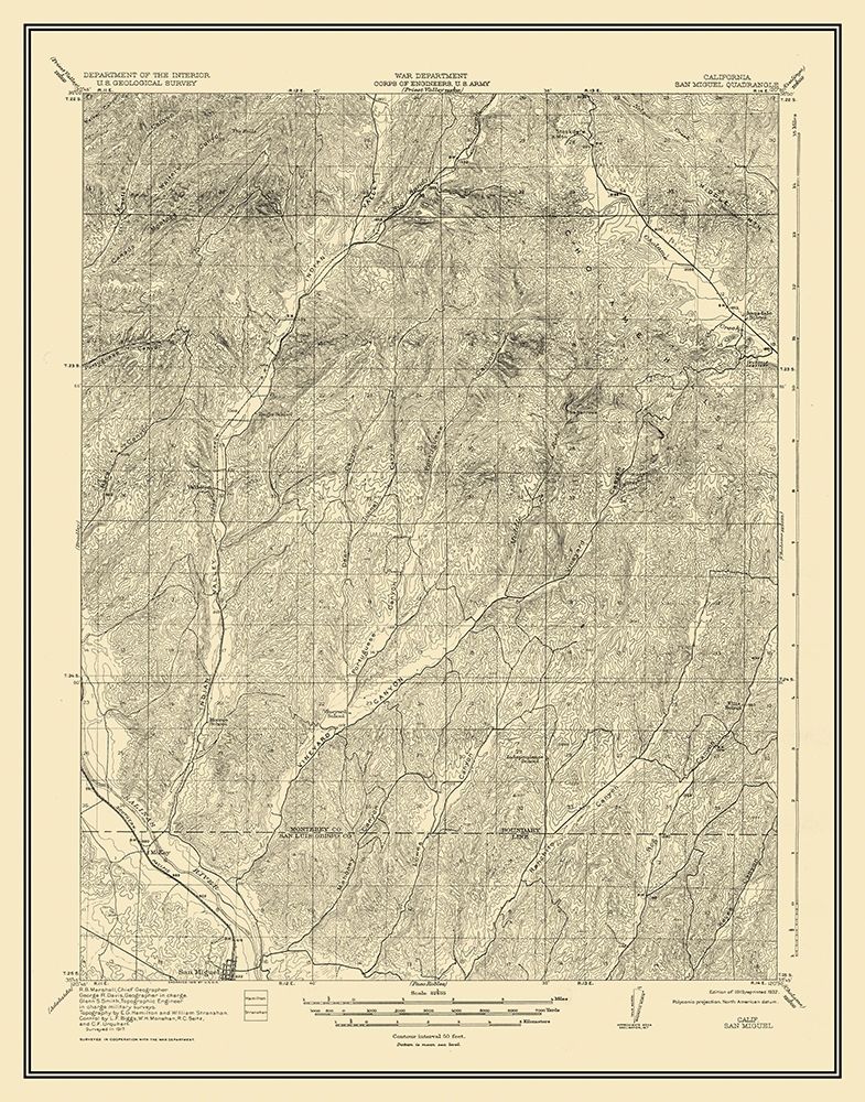 San Miguel California Quad - USGS 1919