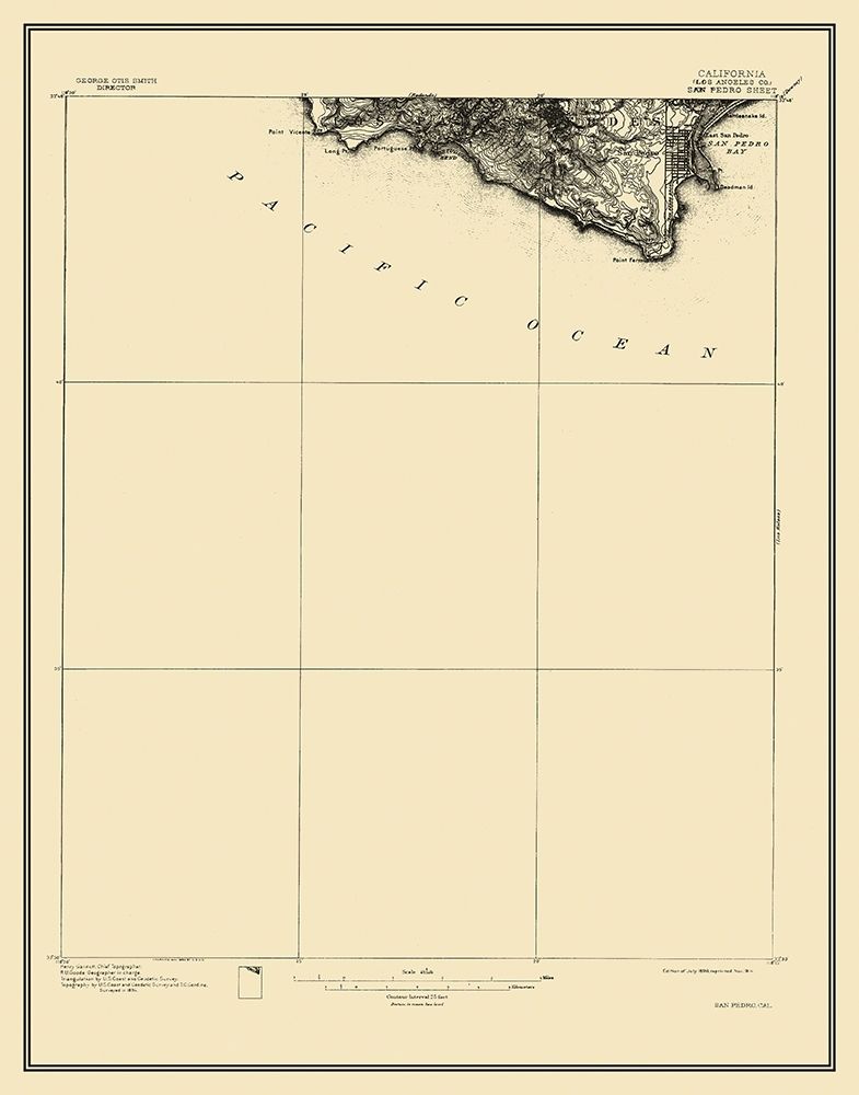 San Pedro California Sheet - USGS 1896
