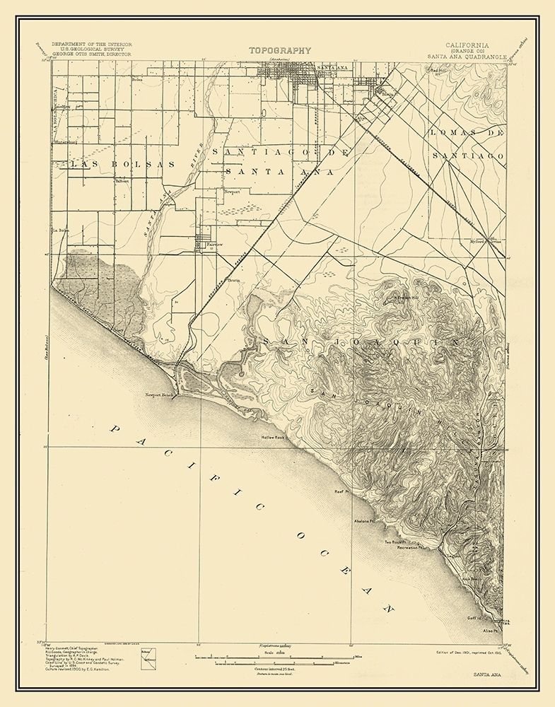 Santa Ana California Quad - USGS 1901