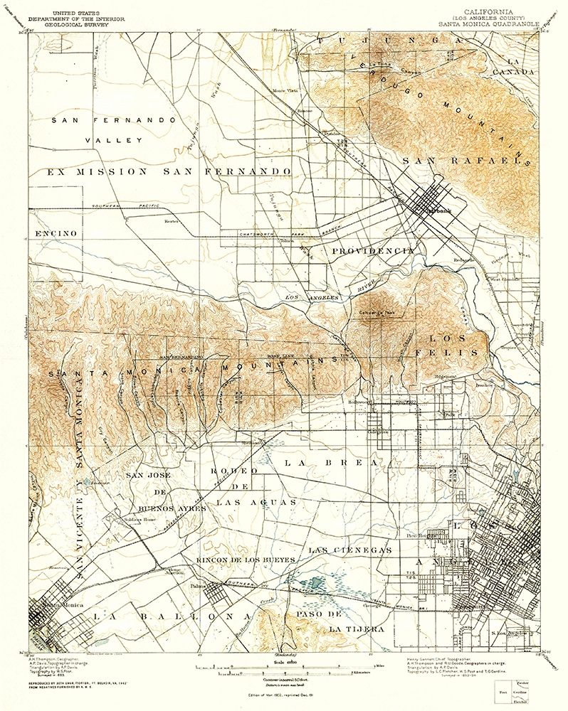 Santa Monica California Quad - USGS 1893