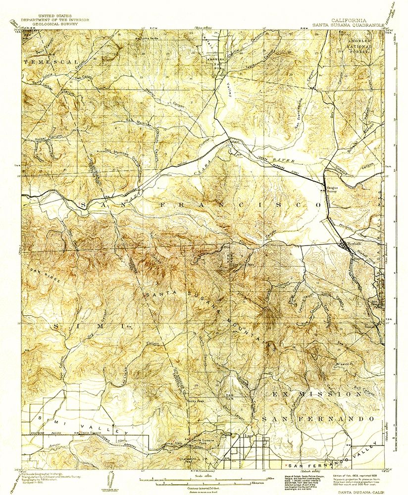 Santa Susana California Quad - USGS 1903
