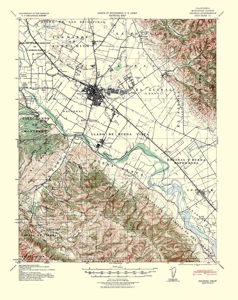 Salinas California Quad - USGS 1940